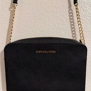 Michael Kors Black and Gold Crossbody Bag